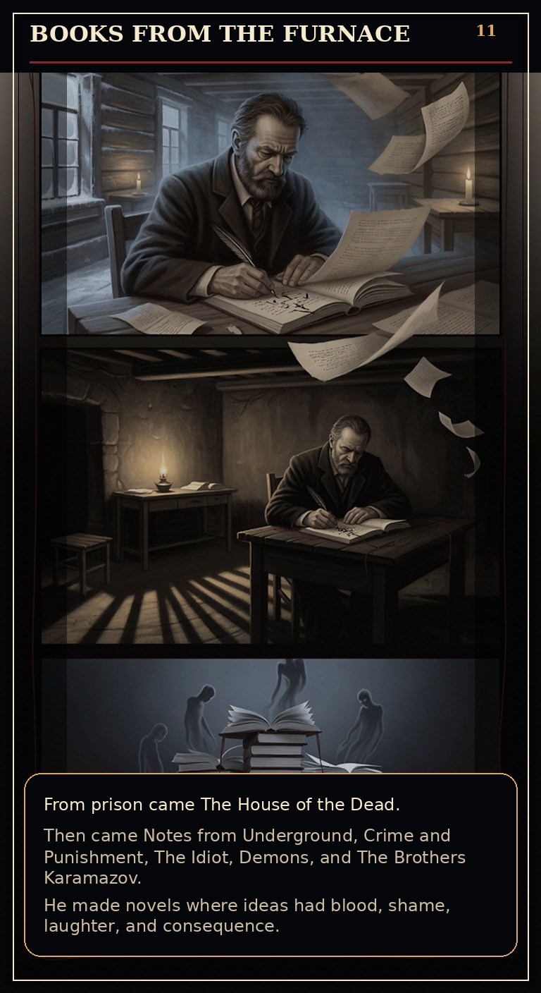 Page 11 of Fyodor Mikhailovich Dostoyevsky: Borrowed Time - Books and memory survive the furnace of exile.