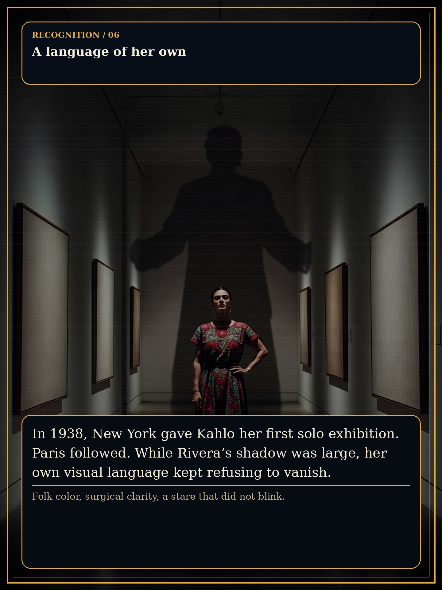 Page 6 of Frida Kahlo: The Broken Mirror - Kahlo's work grows from private injury into a public visual language.